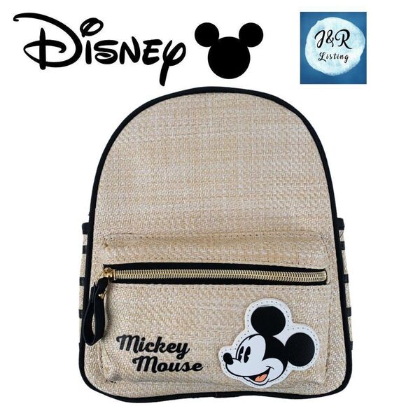 Disney Handbags - Disney x Primark Mickey Mouse Woven Backpack – Beige – Limited Edition – NWT
